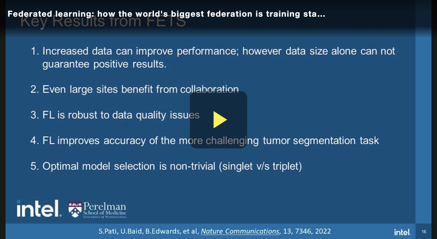 Federated learning: how the world's biggest federation is training state-of-the-art brain tumor segmentation models